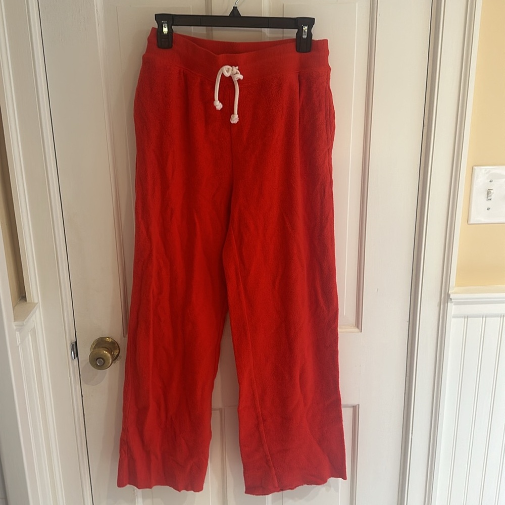 Aerie red wide-leg sweatpants